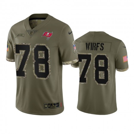 Maillot Tampa Bay Buccaneers Tristan Wirfs 78 Salute To Service Olive 2022 - Homme Maillot Tampa Bay Buccaneers Tristan Wirfs 78 Salute To Service Olive 2022 - Homme